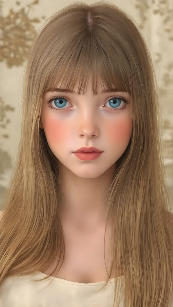 A (((beautiful illustration))) depicting a (((young girl))) with (((extremely long, straight, thick, untucked hair))), fine art details and intricate patterns that give off a (((natural, almost ethereal glow))), complemented by (((full, bright blue eyes))) and (((pale skin))), all exuding an air of (((spaghetti and vintage chic))). The scene is (((extremely detailed))) down to the (((microscopic level))), with (((skin so clear and smooth it appears almost flawless))), embodying a (((high standard of artistic excellence))) that meets the (professional) quality of a (masterpiece) drawing or painting. (((Full body view))) on the young girl, with the ((extremely long, straight, thick, untucked hair)) flowing down past her hips, perfectly framed against the (vintage-inspired backdrop)