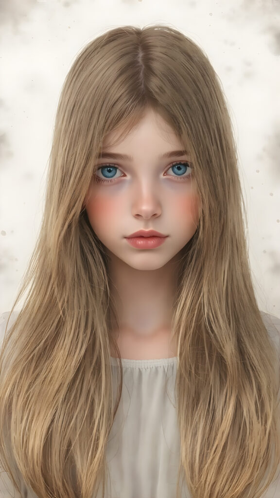 A (((beautiful illustration))) depicting a (((young girl))) with (((extremely long, straight, thick, untucked hair))), fine art details and intricate patterns that give off a (((natural, almost ethereal glow))), complemented by (((full, bright blue eyes))) and (((pale skin))), all exuding an air of (((spaghetti and vintage chic))). The scene is (((extremely detailed))) down to the (((microscopic level))), with (((skin so clear and smooth it appears almost flawless))), embodying a (((high standard of artistic excellence))) that meets the (professional) quality of a (masterpiece) drawing or painting. (((Full body view))) on the young girl, with the ((extremely long, straight, thick, untucked hair)) flowing down past her hips, perfectly framed against the (vintage-inspired backdrop)