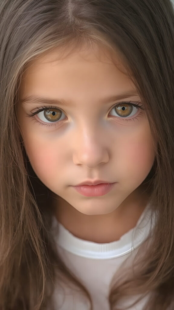 A (clear and detailed (((upper-body portrait))), featuring a young girl with (((long, straight black hair))), and (((light brown eyes))) with (((brown irises))), that convey a sense of (((playfulness and curiosity))) blending seamlessly into a (((super detailed and high quality face))), with (((full lips))), that exude (((natural color and texture matching))). She wears a (((white cropped tank top))), which complements her (((tanned skin))). The overall look exudes a (((healthy, natural beauty))) that is both (((extremely detailed and hyper realistic))), evoking the essence of a (((professional studio photo shoot))) with a (((high resolution, 8K camera))) that captures the essence of this (((upper-body portrait))) with exquisite detail and color grading that match the scene perfectly