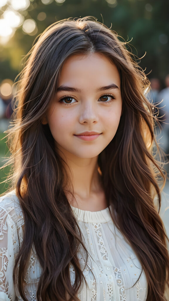 a beautiful teenage girl long radiant soft hair