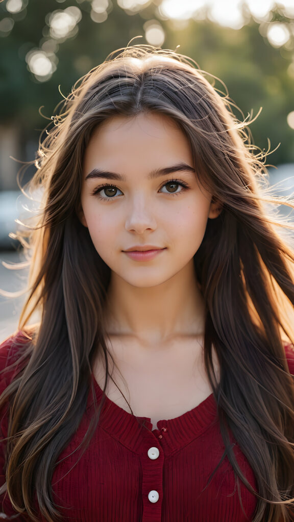 a beautiful teenage girl long radiant soft hair