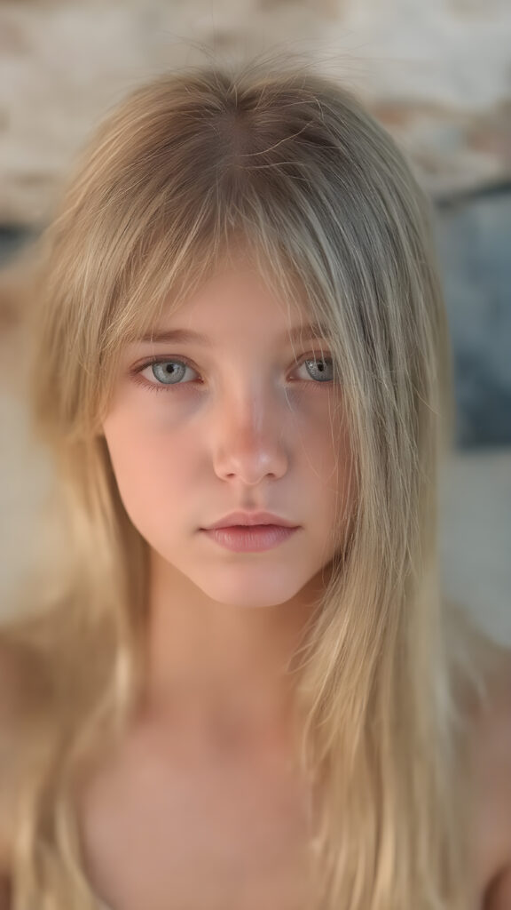 a beautiful, young cute girl, 13 years old, ((soft blond jet straight hair)) ((detailed and realistic hair)), round face, detailed eyes, ((detailed, realistic photo)) ((perfect curved body)) ((gorgeous)) ((stunning))