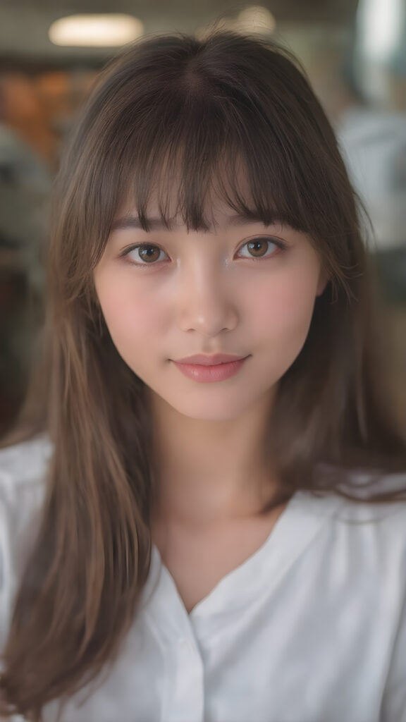 a (((cute 16-year-old Filipino girl with intricate Korean-style bangs))), featuring highly detailed, ultra realistic hair that extends beyond her shoulders. She’s clad in a (((perfectly curved and fitted white short shirt))), with a stunning face that exudes realism, complete with glowing, ultra-realistic amber eyes and delicate, detailed maroon straight hair that flows down her back. Her skin is highly detailed, with subtle wrinkles and a warm smile that draws the viewer in. Captured in an incredibly advanced image with deeply saturated colors, advanced film grain, and a soft focus that creates a sense of beauty and wonder. This advanced image represents the pinnacle of digital artistry, with unparalleled detail and advanced technology, making it a true masterpiece that pushes the boundaries of what is possible