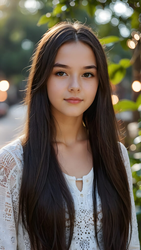 a (((gorgeous young teen dream girl))), age 15, with (((dark straight very long soft hair)))