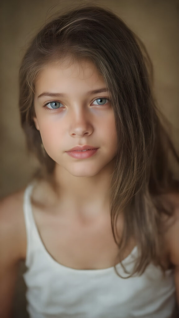 a nice (((portrait))), featuring a beautiful young girl with flowing black hair and piercing blue eyes, dressed in a sleek white top, accessorized with intricate bracelets and earrings, reminiscent of classic studio photos from the era, capturing a timeless sense of nostalgia. Her face has a warm, inviting smile, perfectly capturing the essence of youthful beauty, (((straight hair))) ((blue eyes))