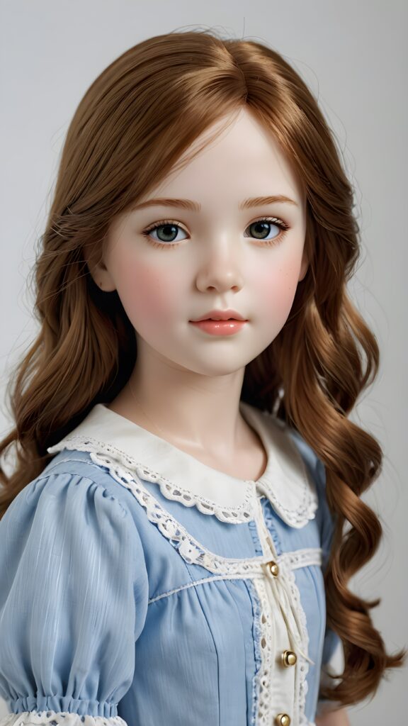 a porcelain doll, young girl, ((realistic photo)), 3D