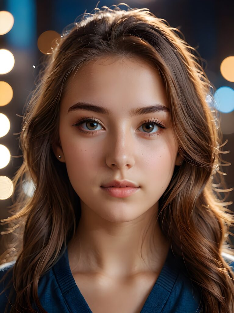 a realistic, detailed, dynamic photography from a beautiful young teen ((girl)), with detailed hair, looking into the camera, dynamic cinematic lights, perfect detailed face, side view, ((close up portrait)), ((stunning)), ((gorgeous))