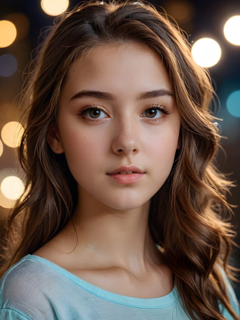 a realistic, detailed, dynamic photography from a beautiful young teen ((girl)), with detailed hair, looking into the camera, dynamic cinematic lights, perfect detailed face, side view, ((close up portrait)), ((stunning)), ((gorgeous))