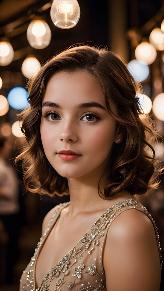 a (((realistically gorgeous young lady))) from the 1910s era, elegantly dressed in a classic style, with a soft focus filter that gives her a vintage air, under luxurious (((cinematic lights))), exuding an air of timeless beauty and sophistication