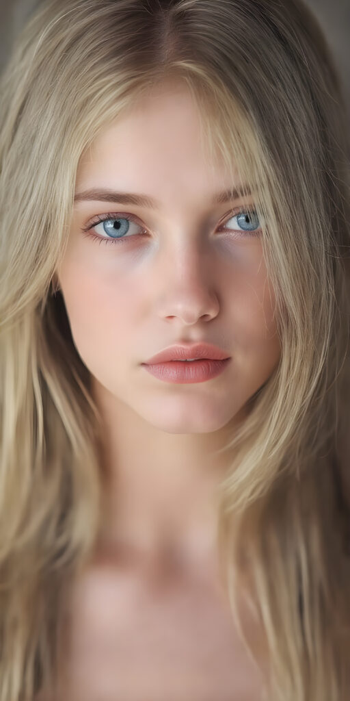 a (((super-clear and detailed full-face photograph))) depicting a (((beautiful girl))) with ((long, straight, thick, untucked natural white golden blonde hair)) that flows down past her shoulders and captures the light as she poses elegantly in a natural and comfortable manner. Her ((natural skin is pale white)) and her ((lips are full and painted in a perfect hue of red)), which match her ((bright blue eyes))). She wears a (((perfect red dress))), which accentuates her ((perfect figure)). The overall atmosphere of the photograph is soft and warm, with a ((natural light shining on her face)), illuminating her ((face and body)) in a (((professional studio photograph))). This image has a ((golden and soft lighting)), which gives it a ((warm and inviting look)).