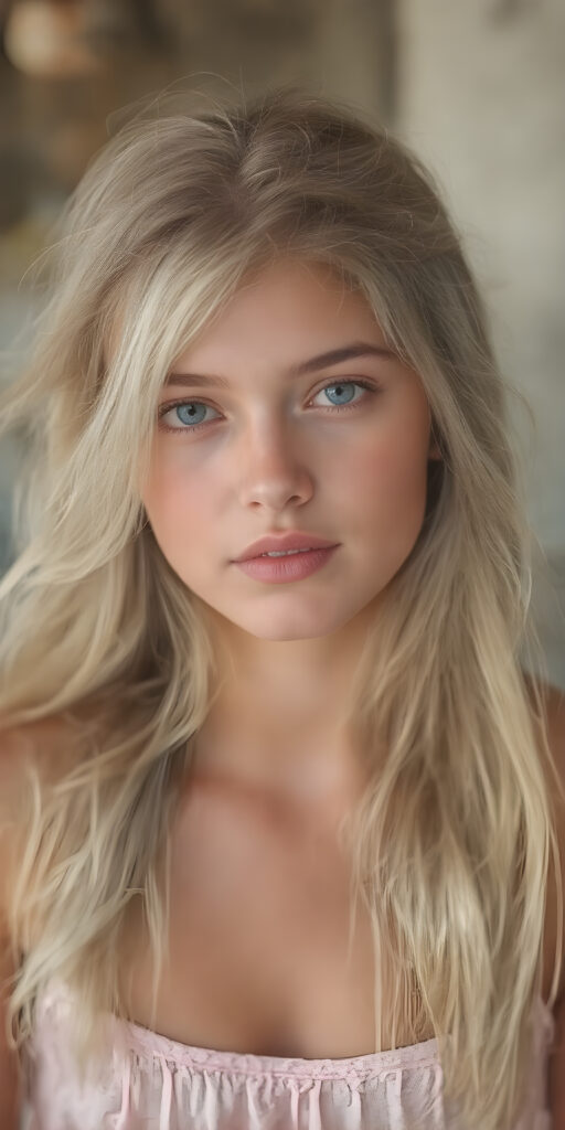 a (((super nice and charming young teen girl), age 15, with an innocent air yet a mature and welcoming expression) with flowing, (((extremely long white hair))) that cascades down to her hips, (softly waving) in a warm, inviting summer breeze. Her features are exuding an unmistakable allure, with perfectly sculpted lips and eyes that radiate a youthful vibrancy. Her skin is a light brown canvas that adds to her ethereal allure. (((She's dressed in a very cute summer dress that accentuates her flawless complexion even at an early age))) She's not only effortlessly beautiful but also exudes a sense of youthful charm and confidence, making her even more of a heart-throb in the teenage scene.