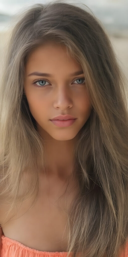 a (((super nice and charming young teen girl), age 15, with an innocent air yet a mature and welcoming expression) with flowing, (((extremely long hair))) that cascades down to her hips, (softly waving) in a warm, inviting summer breeze. Her features are exuding an unmistakable allure, with perfectly sculpted lips and eyes that radiate a youthful vibrancy. Her skin is a light brown canvas that adds to her ethereal allure. (((She's dressed in a very cute summer dress that accentuates her flawless complexion even at an early age))) She's not only effortlessly beautiful but also exudes a sense of youthful charm and confidence, making her even more of a heart-throb in the teenage scene.