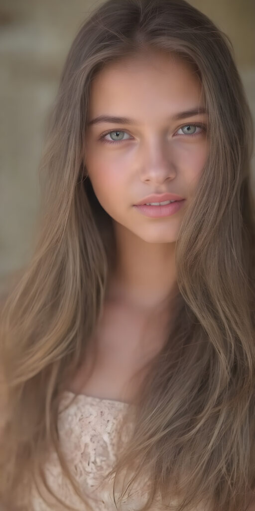 a (((super nice and charming young teen girl), age 15, with an innocent air yet a mature and welcoming expression) with flowing, (((extremely long hair))) that cascades down to her hips, (softly waving) in a warm, inviting summer breeze. Her features are exuding an unmistakable allure, with perfectly sculpted lips and eyes that radiate a youthful vibrancy. Her skin is a light brown canvas that adds to her ethereal allure. (((She's dressed in a very cute summer dress that accentuates her flawless complexion even at an early age))) She's not only effortlessly beautiful but also exudes a sense of youthful charm and confidence, making her even more of a heart-throb in the teenage scene.