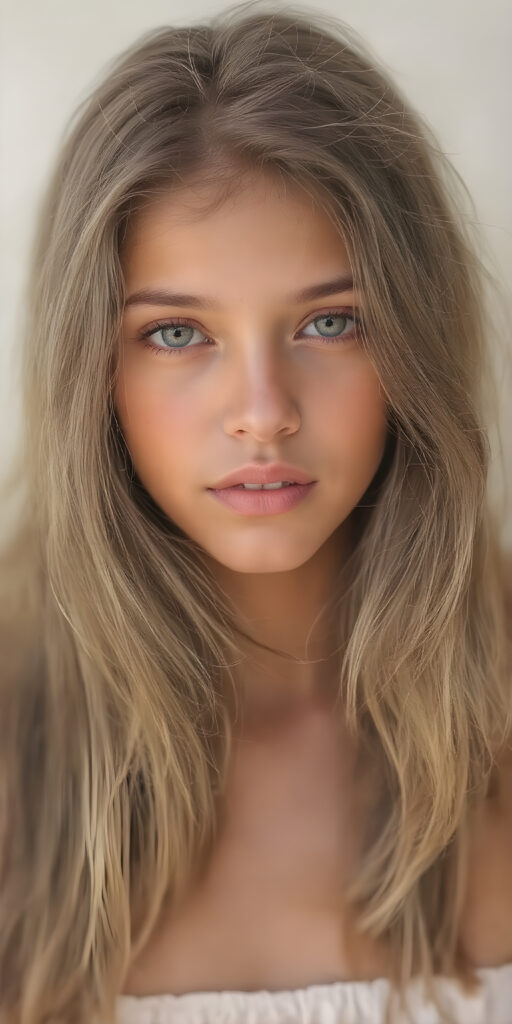 a (((super nice and charming young teen girl), age 15, with an innocent air yet a mature and welcoming expression) with flowing, (((extremely long hair))) that cascades down to her hips, (softly waving) in a warm, inviting summer breeze. Her features are exuding an unmistakable allure, with perfectly sculpted lips and eyes that radiate a youthful vibrancy. Her skin is a light brown canvas that adds to her ethereal allure. (((She's dressed in a very cute summer dress that accentuates her flawless complexion even at an early age))) She's not only effortlessly beautiful but also exudes a sense of youthful charm and confidence, making her even more of a heart-throb in the teenage scene.