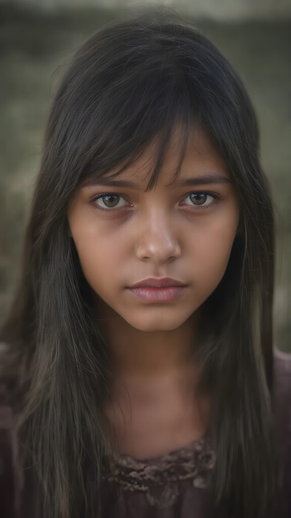 a ((teen girl)) medium silhouette shot, her hair is obsidian-black and with long straight haircut, she has glancing silver-white eyes and are orbit round, she has pouting lips, she has a soft outlook, she has a fit figure, she wears female native american clothing style, in a natural way, mood scenery background