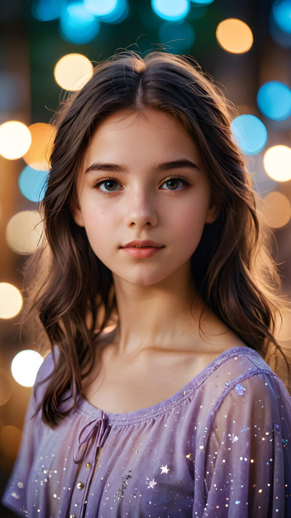 a young cute magic teen girl, (detailed portrait) (stunning)