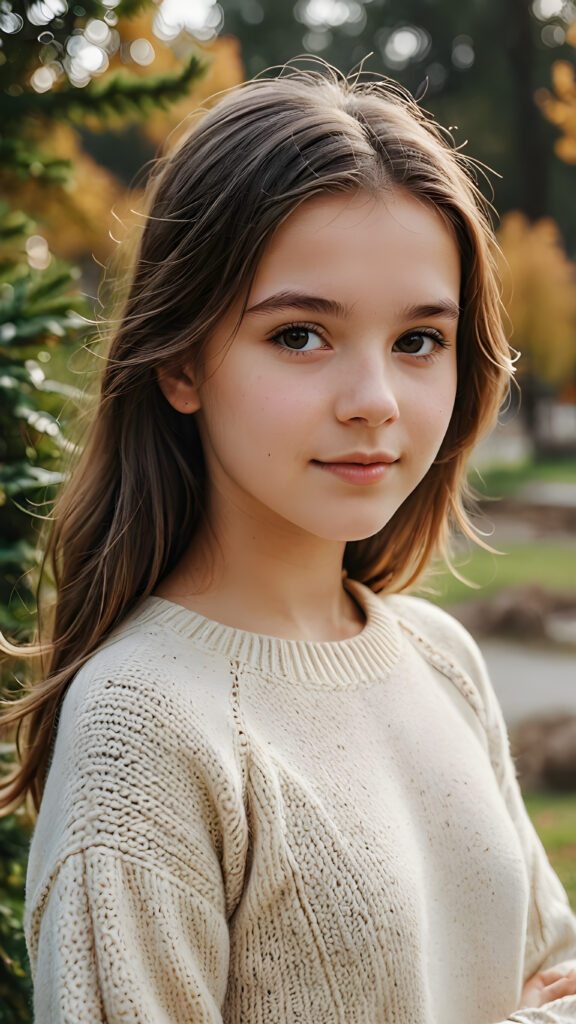 a (((young teen girl))), wears a super fine wool sweater