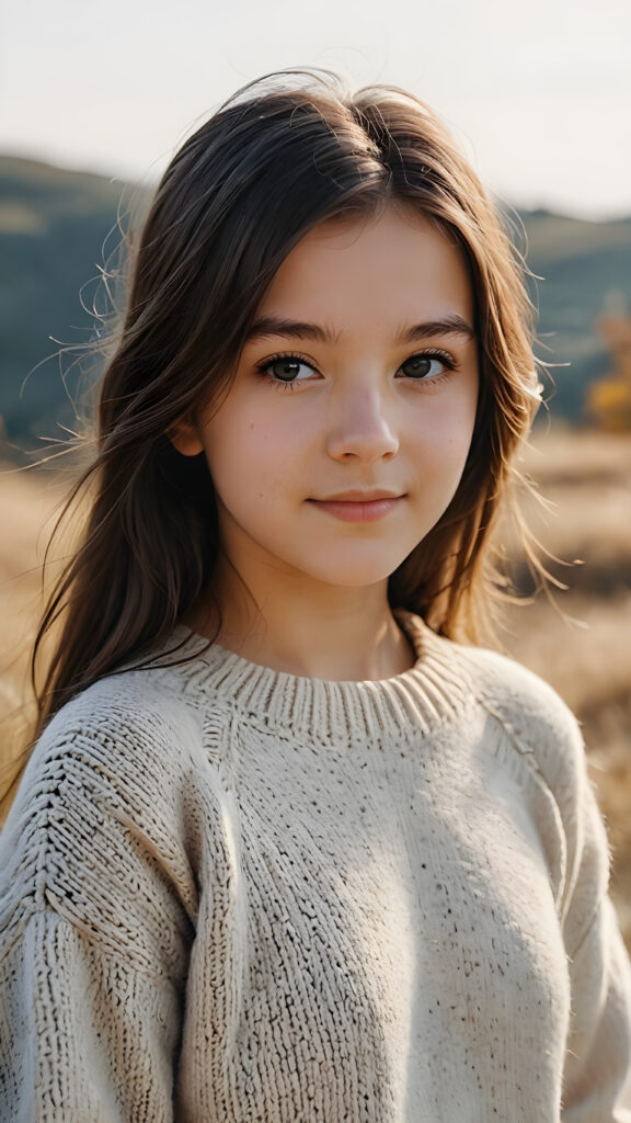 a (((young teen girl))), wears a super fine wool sweater