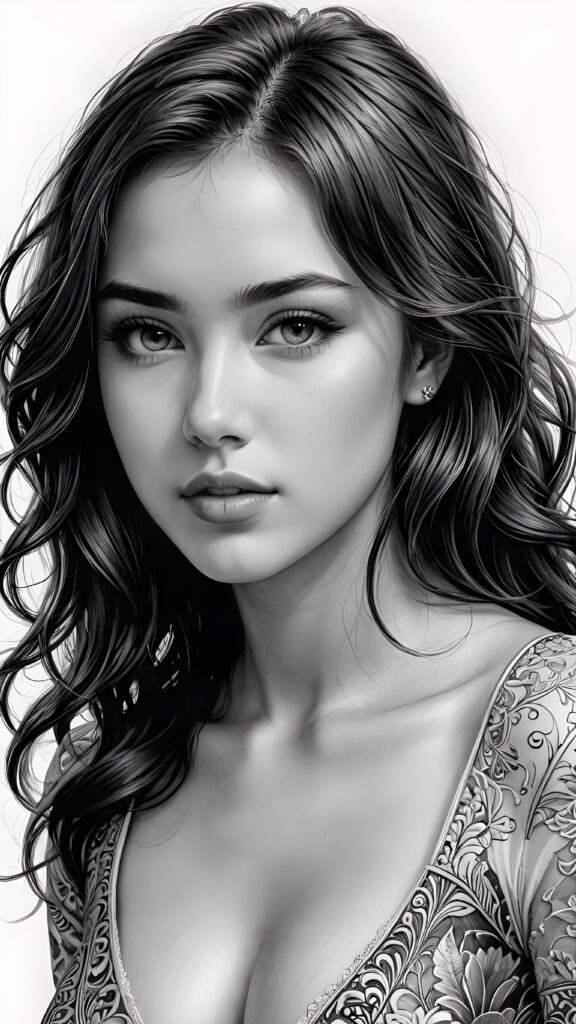 a young teen girl, deep v-neck, ((stunning)) ((gorgeous)) ((detailed artwork))