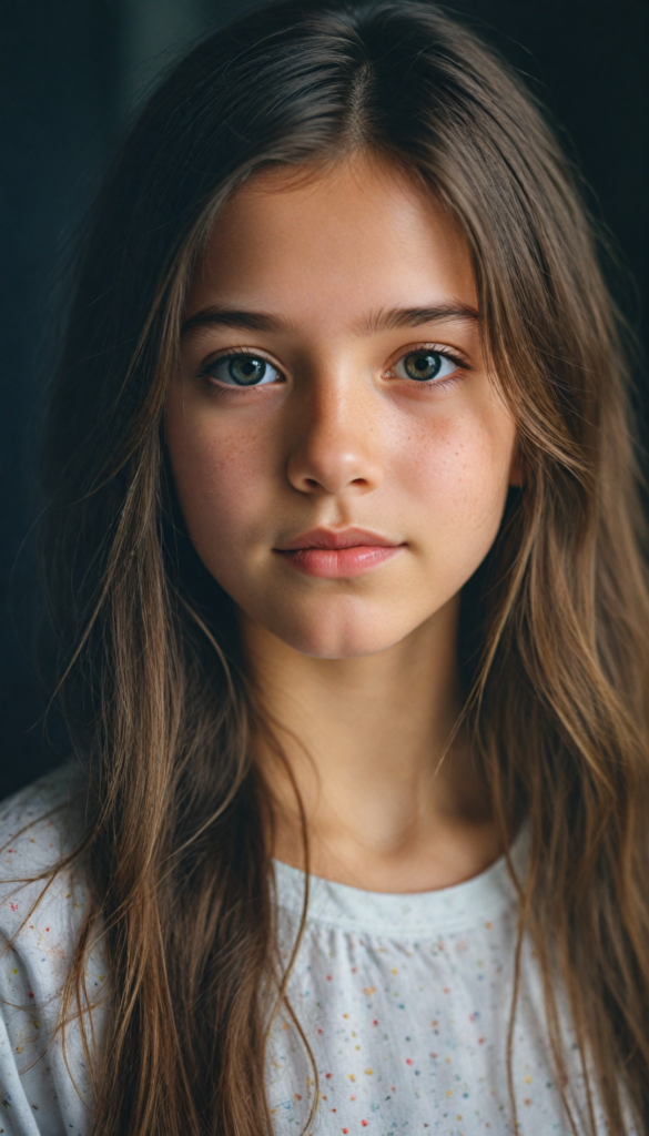 a stunning young girl, soft long hair, perfect portrait