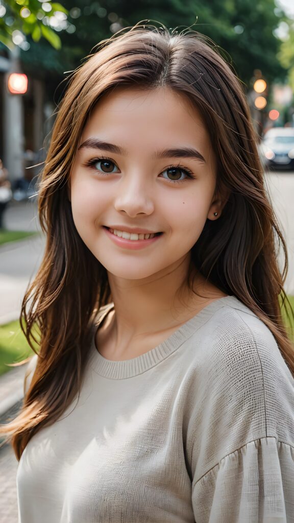 girl, 18 years old, portrait shot, smile, straight hair