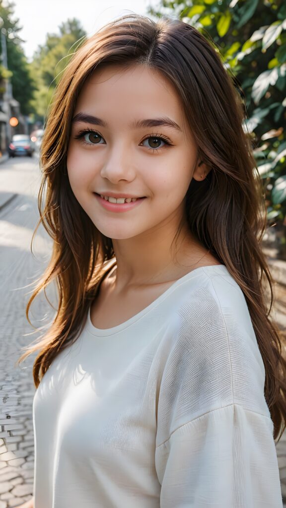 girl, 18 years old, portrait shot, smile, straight hair