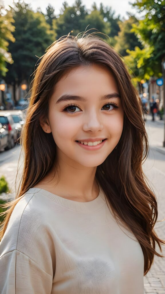 girl, 18 years old, portrait shot, smile, straight hair